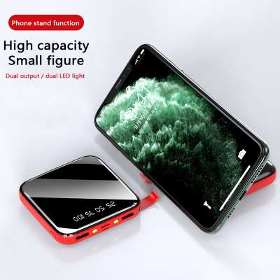 Portable Power Bank 10000mah for Xiaomi Mi iPhone Samsung powerbank Full mirror digital display fast charger