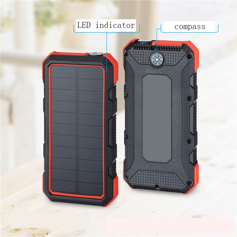 Solar panel torch 30000mah solar wireless fast charging power bank